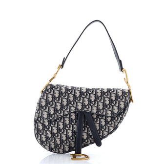 Christian Dior Saddle Handbag Oblique Canvas Medium