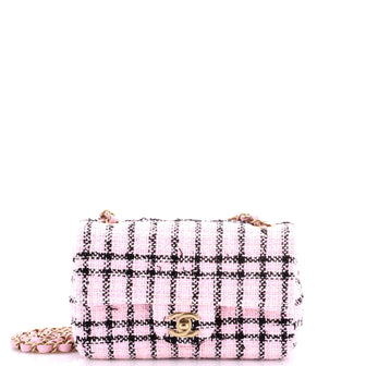 Chanel Classic Single Flap Bag Quilted Tweed Mini