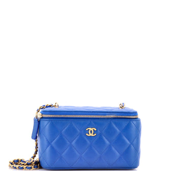 Chanel Pearl Crush Vanity Case with Chain Quilted Lambskin Small