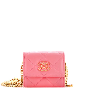 Chanel Pending CC Card Holder on Chain Quilted Lambskin