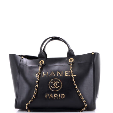 Chanel Deauville Tote Studded Caviar Medium