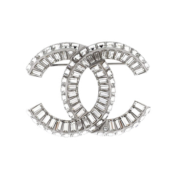 Chanel Baguette CC Brooch Metal with Crystals