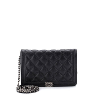 Chanel Boy Wallet on Chain Quilted Caviar