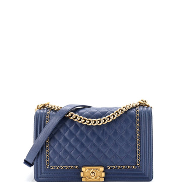 Chanel Jacket Boy Flap Bag Quilted Aged Calfskin New Medium