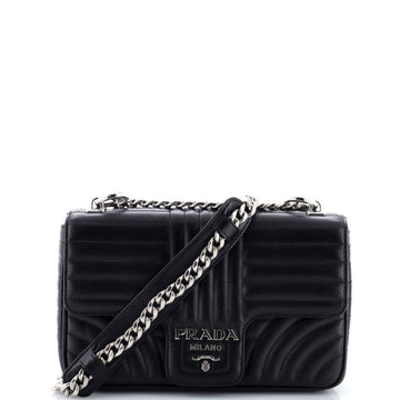 Prada Chain Flap Shoulder Bag Diagramme Quilted Leather Medium