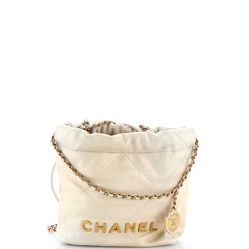 Chanel 22 Chain Hobo Quilted Iridescent Calfskin Mini