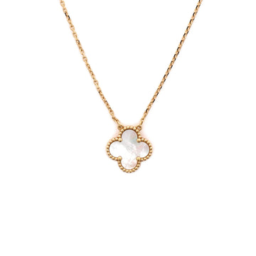 Van Cleef & Arpels Vintage Alhambra Pendant Necklace 18K Yellow Gold and Mother of Pearl