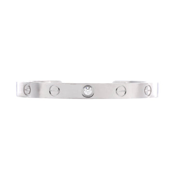 Cartier Love 1 Diamond Cuff Bracelet 18K White Gold with Diamond