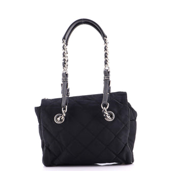 Prada Convertible Chain Tote Quilted Tessuto Medium