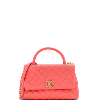 Chanel Coco Top Handle Bag Quilted Caviar Small
