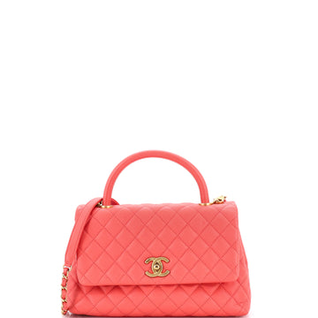 Chanel Coco Top Handle Bag Quilted Caviar Small