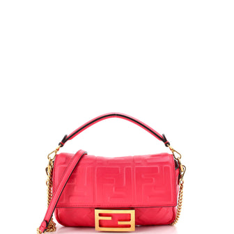 Fendi Baguette NM Bag Zucca Embossed Leather Mini