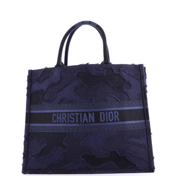 Christian Dior Book Tote Camouflage Embroidered Canvas Large