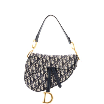 Christian Dior Saddle Handbag Oblique Canvas Medium
