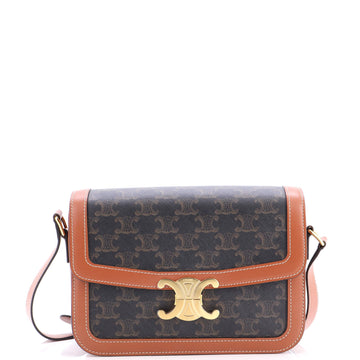 Celine Triomphe Shoulder Bag Triomphe Coated Canvas Medium