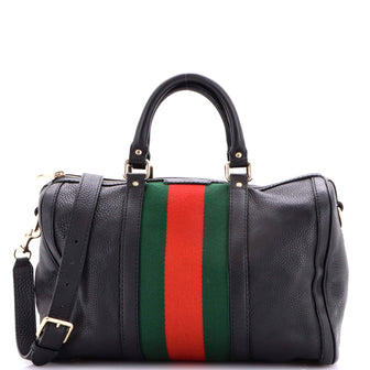 Gucci Vintage Web Boston Bag Leather Medium