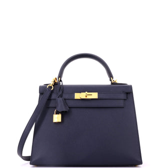 Hermes Kelly Handbag Bicolor Epsom with Brushed Gold Hardware 28
