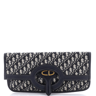 Christian Dior Fold Over Clutch Oblique Canvas