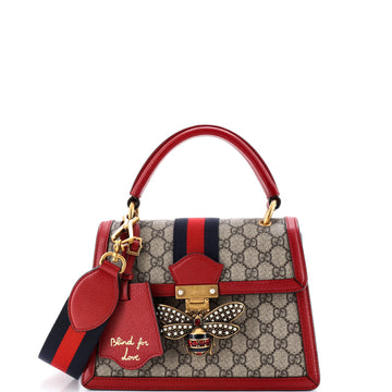 Gucci Queen Margaret Top Handle Bag GG Coated Canvas with Leather Small
