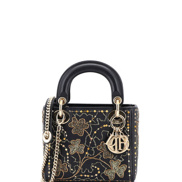 Christian Dior Lady Dior Chain Bag Embroidered Calfskin Mini
