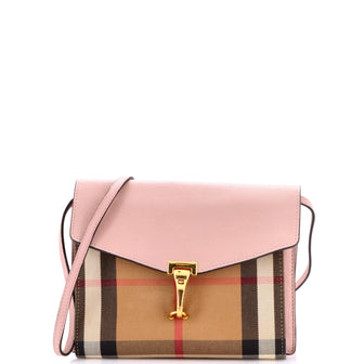 Burberry Macken Crossbody Bag Leather and House Check Canvas Small