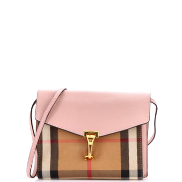 Burberry Macken Crossbody Bag Leather and House Check Canvas Small