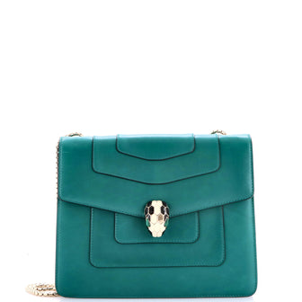 Bvlgari Serpenti Forever Square Shoulder Bag Leather Medium