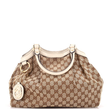 Gucci Sukey Tote GG Canvas with Leather Medium