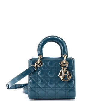 Christian Dior Lady Dior Bag Cannage Quilt Patent Small