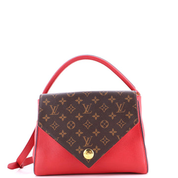 Louis Vuitton Double V Handbag Calfskin with Monogram Canvas