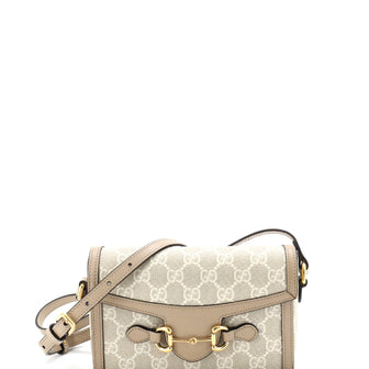 Gucci Horsebit 1955 Flap Crossbody Bag GG Coated Canvas Mini