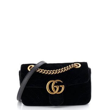 Gucci GG Marmont Flap Bag Matelasse Velvet Mini