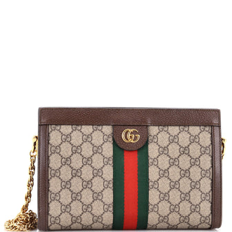 Gucci Ophidia Chain Shoulder Bag GG Coated Canvas Small