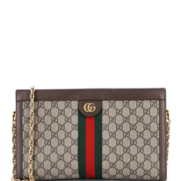 Gucci Ophidia Chain Shoulder Bag GG Coated Canvas Medium