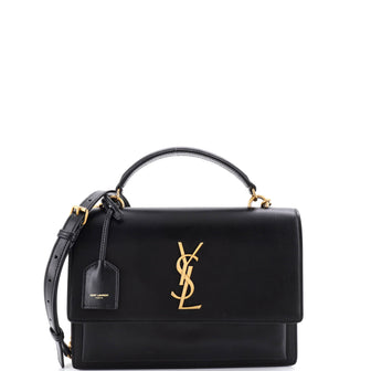 Saint Laurent Sunset Top Handle Shoulder Bag Leather Medium
