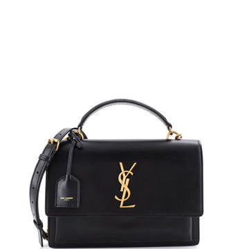 Saint Laurent Sunset Top Handle Shoulder Bag Leather Medium