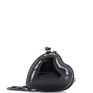 Saint Laurent Love Heart Chain Box Clutch Patent Small