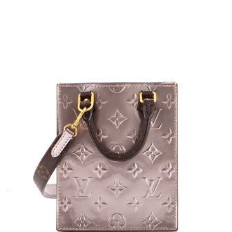 Louis Vuitton Petit Sac Plat Bag Monogram Vernis with Monogram Canvas