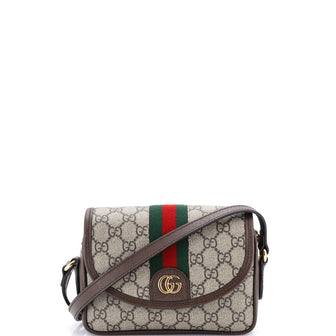 Gucci Ophidia Flap Shoulder Bag GG Coated Canvas Mini