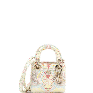 Christian Dior Lady Dior Bag Beaded Embroidered Leather Micro