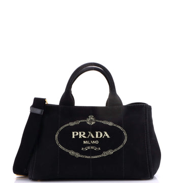 Prada Canapa Convertible Tote Canvas Medium