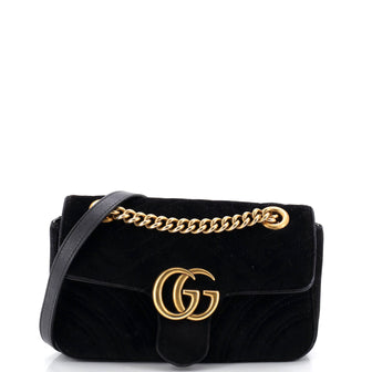 Gucci GG Marmont Flap Bag Matelasse Velvet Mini