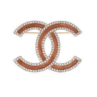 Chanel CC Brooch Metal with Enamel and Crystals