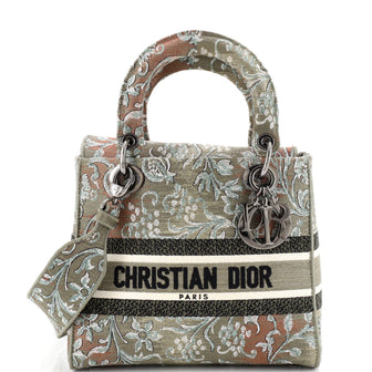 Christian Dior Lady D-Lite Bag Embroidered Canvas Medium