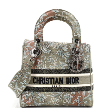 Christian Dior Lady D-Lite Bag Embroidered Canvas Medium