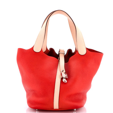 Hermes Bicolor Picotin Lock Bag Clemence with Swift MM