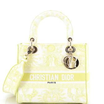 Christian Dior Lady D-Lite Bag Embroidered Canvas Medium