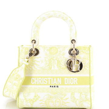 Christian Dior Lady D-Lite Bag Embroidered Canvas Medium