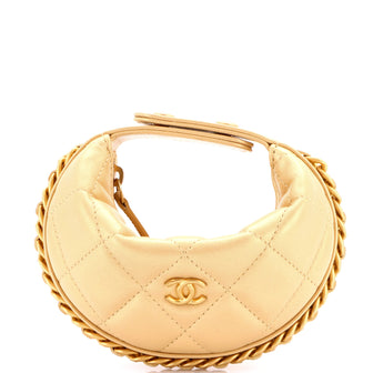 Chanel Chain Around Hobo Pouch Quilted Lambskin Extra Mini