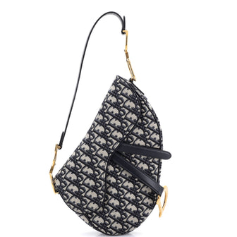 Christian Dior Saddle Handbag Oblique Canvas Medium